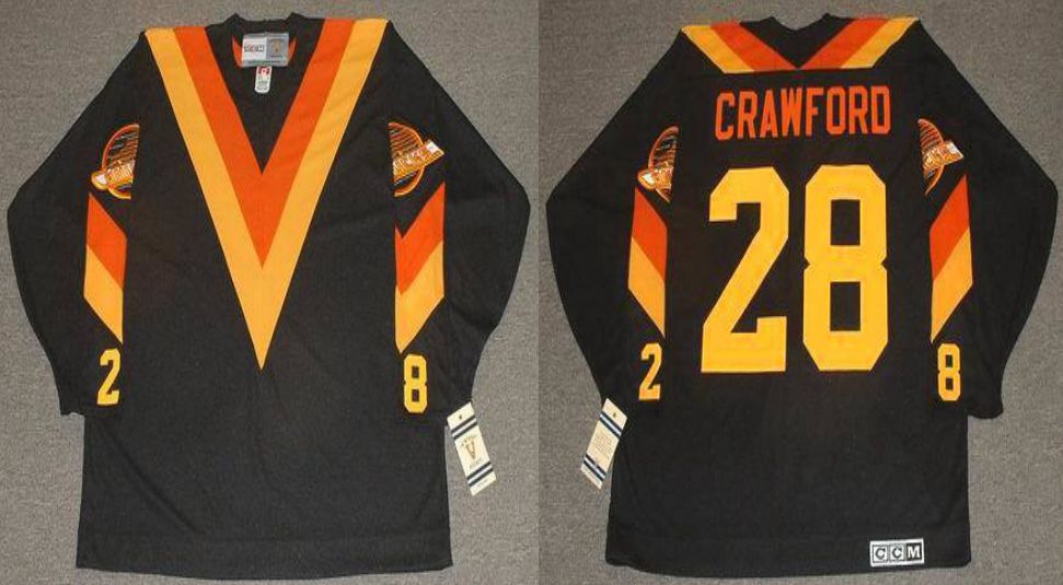 2019 Men Vancouver Canucks 28 Crawford Black CCM NHL jerseys